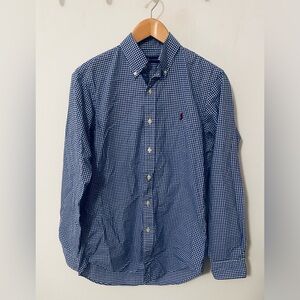 Ralph Lauren Navy Checkered Button Down Shirt